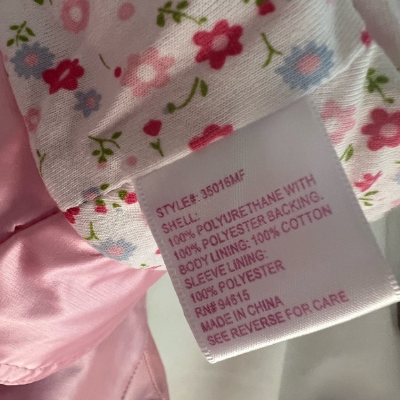 Protection System Girls 4T Pink Lined Rain jacket with matching lined hat - Picture 4 of 15